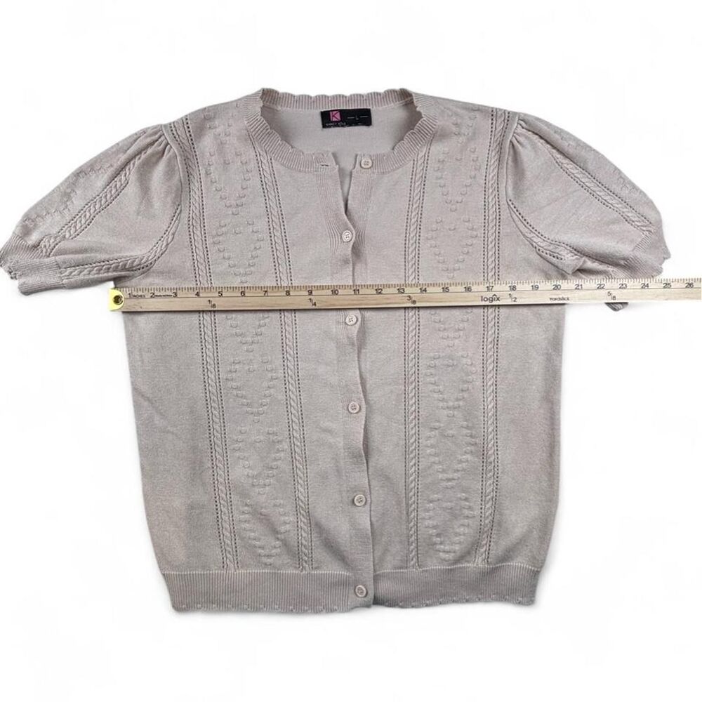 Kancy Kole Cream Puff Sleeve Cardigan Sweater Women’s Large Cottagecore - Picture 4 of 7